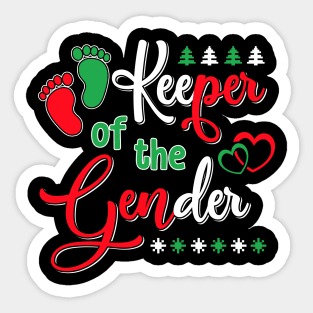 Keeper Of the Gender Pregnancy Baby Reveal Christmas Sticker